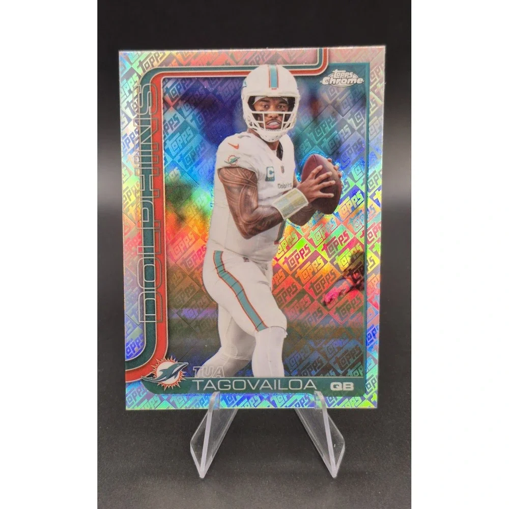2025 Topps Tua Tagovailoa 187 Topps Chrome Logofractor Fanatics Exclusive SP